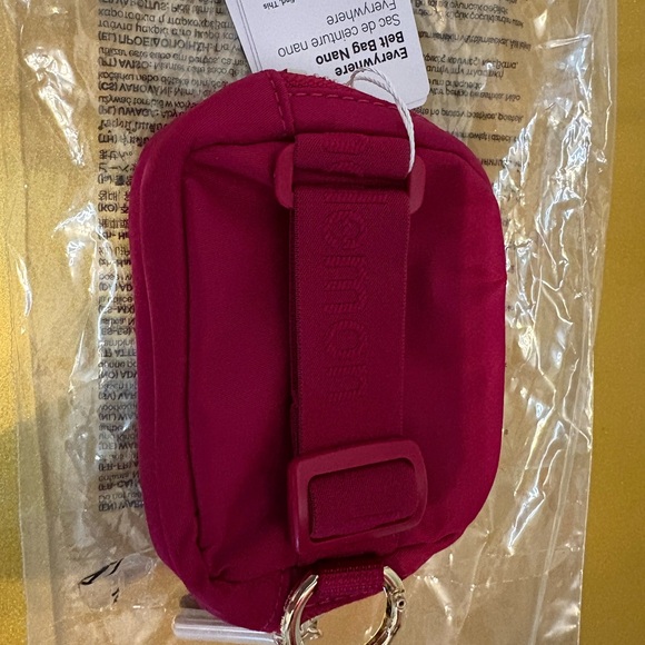 NWT Lululemon Athletica Everywhere Belt Bag Nano Burgundy Keychain Pouch - Picture 2 of 5